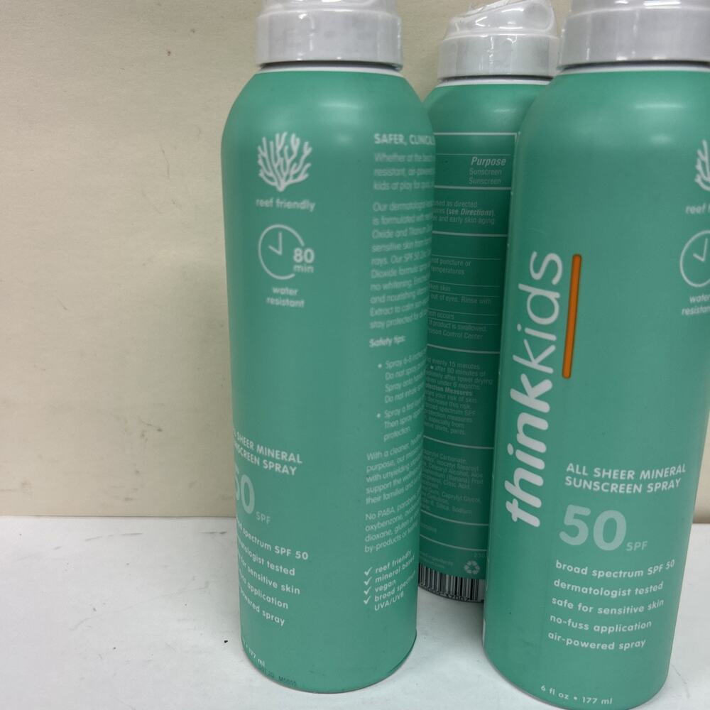 3 pack THINK KIDS Sunscreen Spray ~ 6oz ~ SPF50 ~ Babies / Toddlers